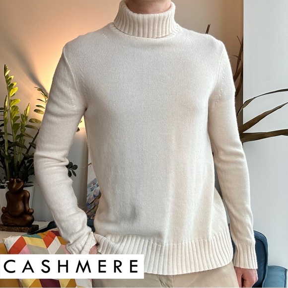 Uniqlo Other - Uniqlo Cashmere Turlteneck Ivory Ecru Long Sleeve Sweater M